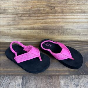 Sugar Pink and Black Kids Flip Flops